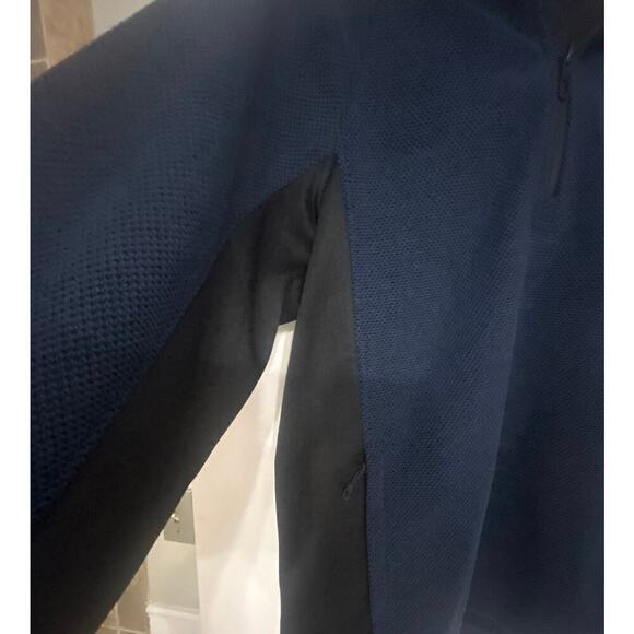 SPYDER Boundless Half Zip Hooded Waffle Knit  Sweater Frontier Blue Size Large - Picture 5 of 13